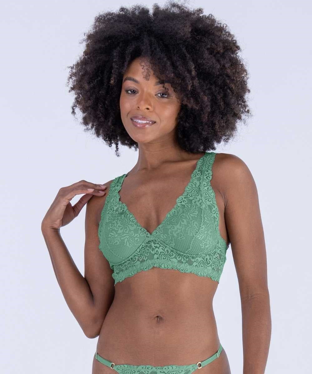 Signature Lace Padded Triangle Bralette Smile More Sale in Smile More