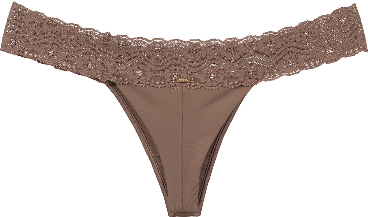 Comfort Microfiber Thong Panty Lace details- 21921 – The BFF Company