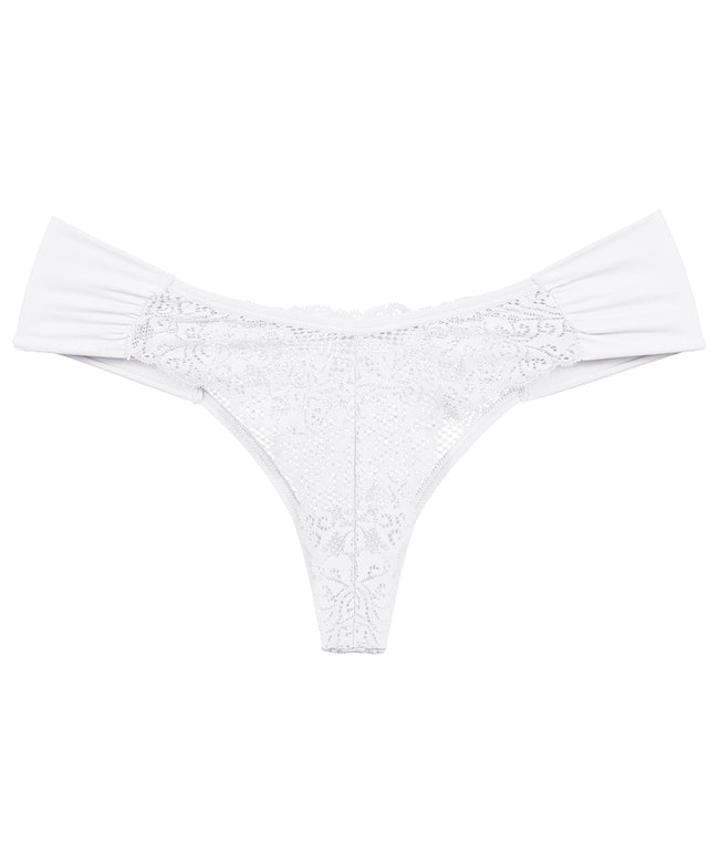 Classic White Microfibre And Lace Panty