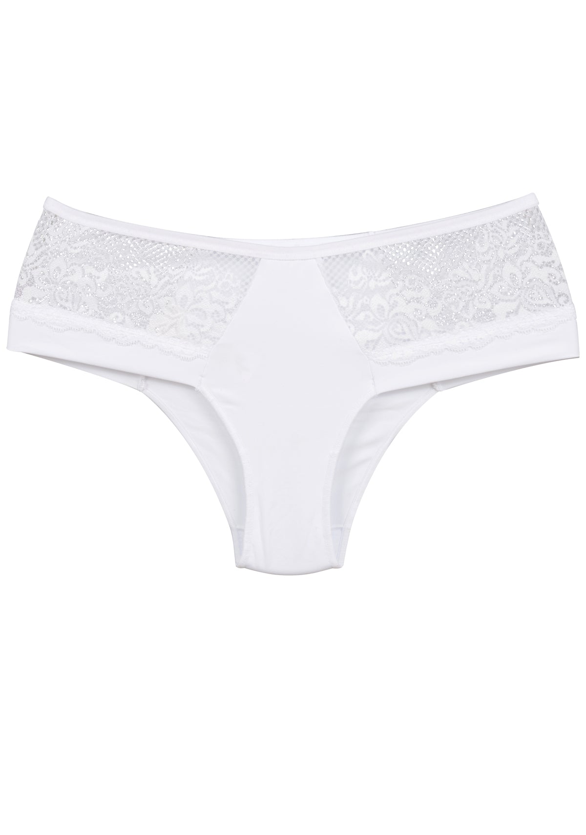 White microfibre and lace tanga, Women's panties